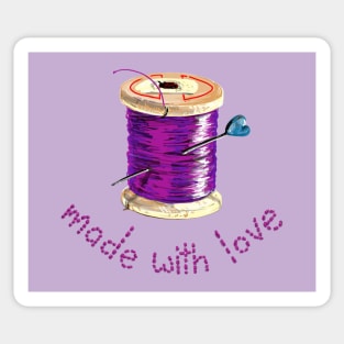 Made With Love Needle and Thread Sticker